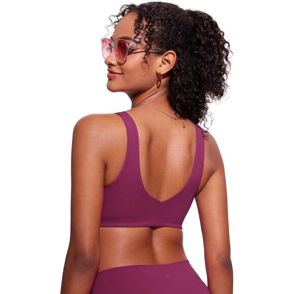 V Shaped Bikini Top Women Padded Swim Bra Wide Straps Beach Pool Water - Picture 2 of 5